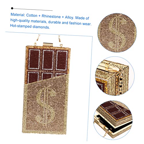 Ipetboom Damen Abendtasche mit Strassbesatz Glitzernde Clutch Handtasche für Hochzeit Party und Ball Schicke Kleine Umhängetasche mit Kette Modisches Accessoire für Festliche Anlässe von Ipetboom