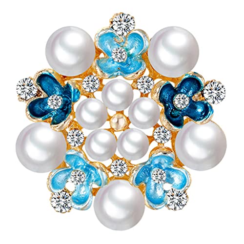 Ipetboom Damen Brosche Blumenmotiv mit Künstlichen Perlen und Funkelnden Strasssteinen Langlebige Anstecknadel für Pullover Hemden Taschen und Schals Modisches Schmuckaccessoire für von Ipetboom
