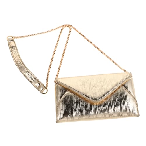 Ipetboom Damen Clutch Bag Mini Crossbody Umhängetasche Gold PU Material Handytasche für Hochzeit Party Alltag Modische Kleine Schultertasche Vielseitig Tragbar von Ipetboom