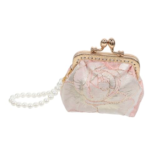 Ipetboom Damen Clutch Handtasche Vintage Perlen Abendtasche Handgefertigt aus Chinesischem mit Floraler Stickerei Tragbar für Hochzeiten Partys und Besondere Anlässe Stilvolle Goldene von Ipetboom