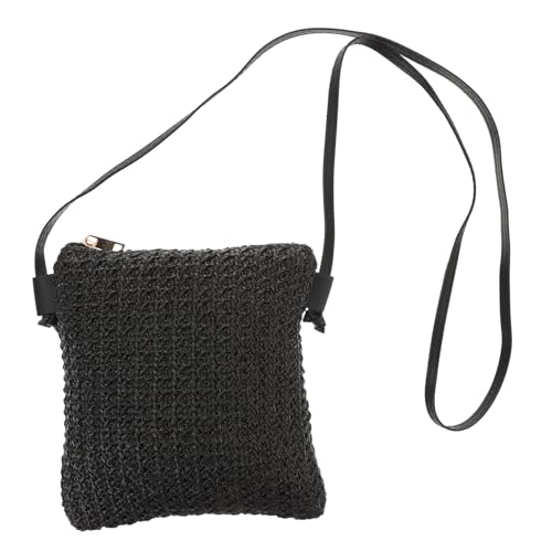 Ipetboom Damen Crossbody Bag aus Geflochtenem Stroh Sommer Strandtasche mit Reißverschluss Langlebiges Pu pe Material Modische Umhängetasche für Reisen und Freizeit Geräumig und Leicht zu von Ipetboom