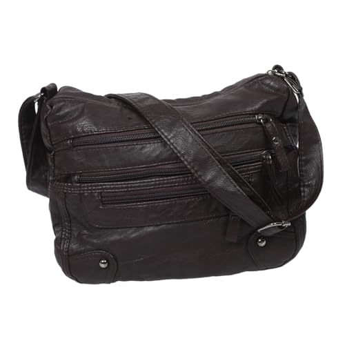 Ipetboom Damen Crossbody Bag aus Weichem Pu-Material Stilvolle Doppel-lagen-umhängetasche mit Großem Fassungsvermögen Modische Schultertasche für Alltag Arbeit und Organisiertes Verstauen von Ipetboom
