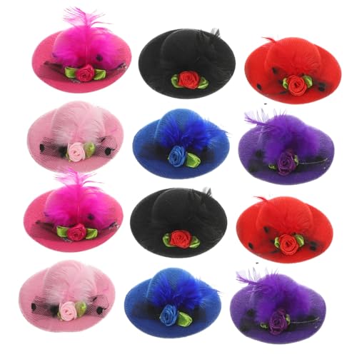 Ipetboom 12stücke Teiliges Damen Fascinator Haarclip Mit Netz Und Blume Für Hochzeiten Und Partys Eleganter Kopfschmuck Verschiedenen Farben Leicht Und Bequem Zu Tragen von Ipetboom