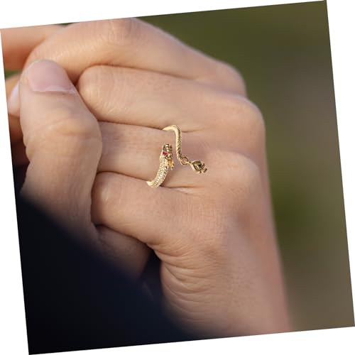 Ipetboom Damen Fingerring mit Drachenmotiv Offener Statement Ring Metall Leichtes Design für Teenager und Frauen Alltag Schmuck Geschenkidee Jahr Drachen von Ipetboom