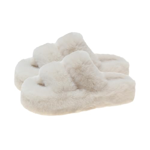 Ipetboom Damen Flauschige Hausschuhe mit Rutschfester Sohle Warm Gefütterte Indoor Slipper für Herbst Winter Leichte Bequeme und Waschbare Pantoffeln von Ipetboom