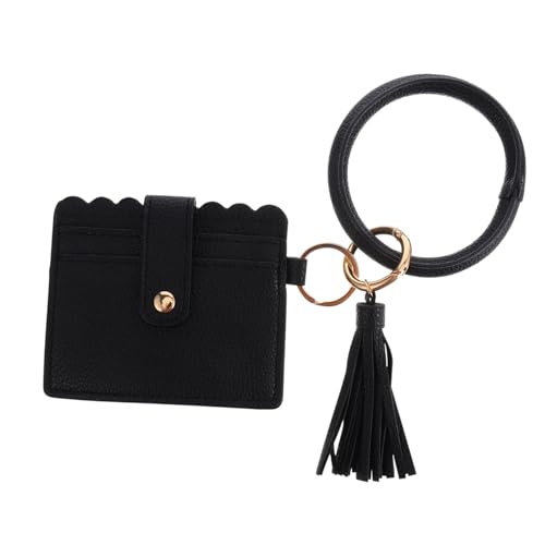 Ipetboom Damen Geldbörse aus PU Material mit Leopardenmuster Handliche Clutch mit Quasten Kartenetui und Münzfach Praktischer Schlüsselanhänger Eleganter Handgelenk Wristlet für Alltag und von Ipetboom