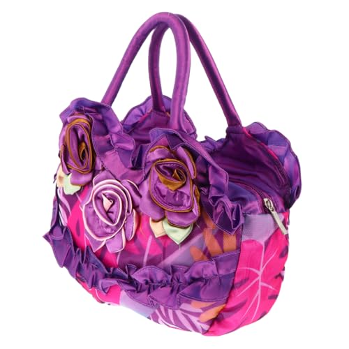 Ipetboom Damen Handtasche Hochwertigem Canvas Modischer Einkaufstasche mit Reißverschluss für Shopping Freizeit Farblich Abgestimmt Leicht Praktisch von Ipetboom