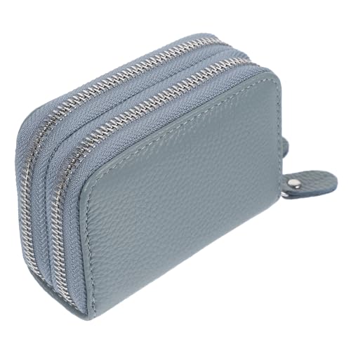 Ipetboom Leder Geldbörse Damen Herren Mit Doppelreißverschluss Rfid Schutz Steckfächer Münzfach Für Bargeld Kartenorganisation von Ipetboom