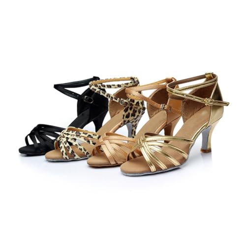Ipetboom Damen High Heel Sandalen Absatz Sommer Soft Soled Latein Tanzschuhe Schwarz Komfortable Sommerschuhe Elegant für Arbeit und Alltag von Ipetboom