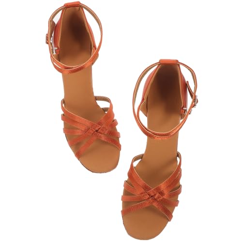 Ipetboom Damen Latin Tanzschuhe Satin High Heels mit Geknotetem Riemen Offene Zehen Goldene Absätze für und Party Geeignet von Ipetboom