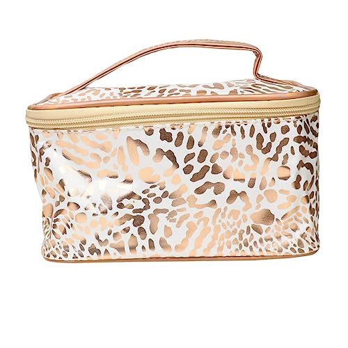 Ipetboom Kosmetiktasche mit Leopardenmuster Große Reißverschluss Schminktasche Damen Kulturbeutel für Reisen PU Leder Make Up Aufbewahrung Praktische Organizer Tasche für Kosmetika von Ipetboom