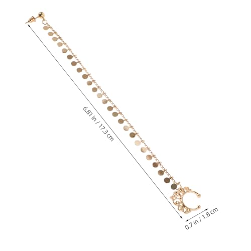 Ipetboom Damen Ohrclip Ohrring mit Anhänger Verstellbarer Nicht piercing Nasenring Goldfarbener Quasten Schmuck Langlebig und Vielseitig für Partys Hochzeiten Fotoshootings von Ipetboom