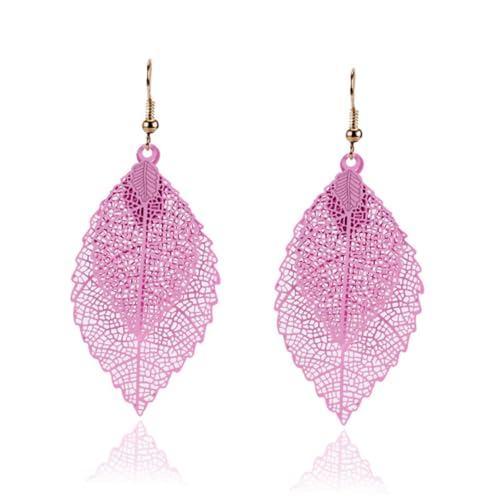 Ipetboom Damen Ohrhänger Doppel Layer Anhänger Modisch Leicht Legierter Schmuck Nickelfrei Rosafarbene Pendelohrstecker für Frauen und Mädchen für Geburtstag und Hochzeit von Ipetboom