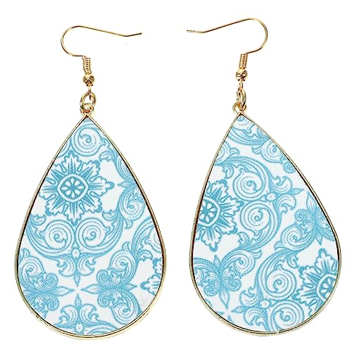 Ipetboom Damen Ohrringe Tropfenform Haken Design Blaue Teardrop Ohrhänger Elegant für Teen Alltag und Festliche Anlässe von Ipetboom