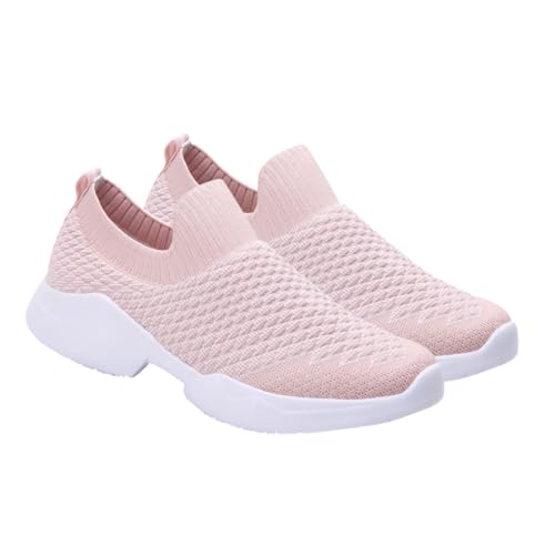 Ipetboom Damen One Step Sneaker Mesh Leichte Fitnessschuhe Atmungsaktiv Freizeit Outdoor Schuhe für Alltag und Training Rosa von Ipetboom