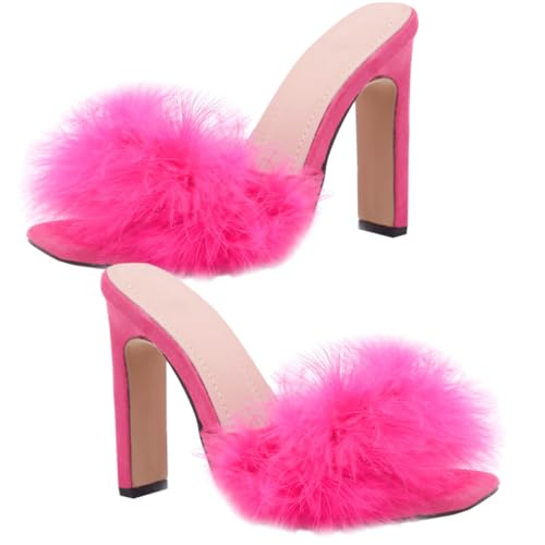 Ipetboom Damen Outdoor Sandalen mit Absatz Chic Quadratisch Zehenpartie Robuste High Heels Pantoletten für Sommer Elegant und Vielseitig Kombinierbar Farbton von Ipetboom