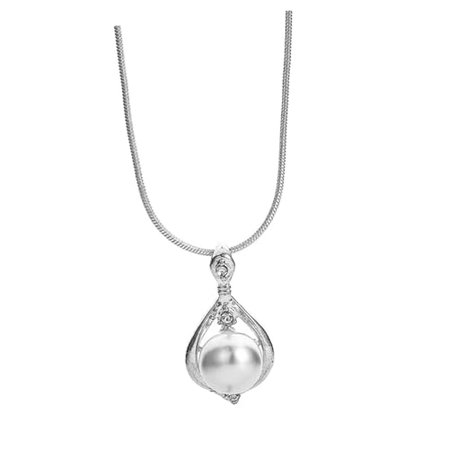 Ipetboom Damen Perlenkette mit Silberfarbenem Tropfenförmigem Perlenanhänger Modisches Schmuckstück für Hochzeit Party Alltag Langlebige Hochwertige Legierung Vielseitiges Ipetboom Damen Perlenkette mit Silberfarbenem Tropfenförmigem Perlenanhänger Modisches Schmuckstück für Hochzeit Party Alltag Langlebige Hochwertige Legierung Vielseitiges von Ipetboom