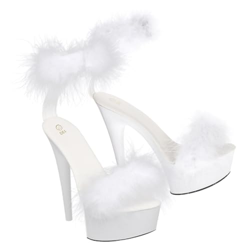 Ipetboom Damen Sandalen Weiß High Heels Sommer Schuhe Plateau Rutschfest Frauen Slippers Modische Bequeme Absatzschuhe Für Alltag Und Party von Ipetboom