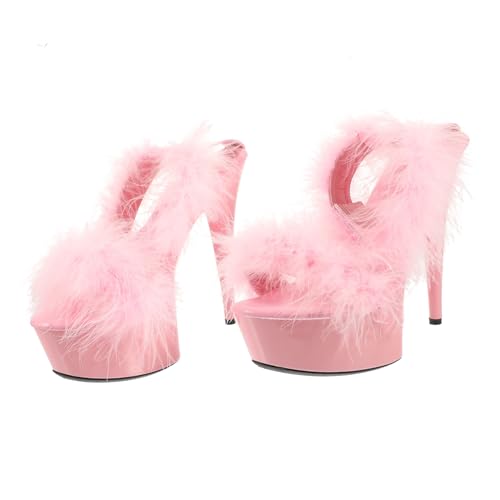 Ipetboom Damen Sandalen mit Hohem Absatz Rutschfeste Sohle Modisch und für Sommer Arbeit und Party Größenhinweis Atmungsaktiv und Feuchtigkeitsableitend Zufällige Farbe von Ipetboom