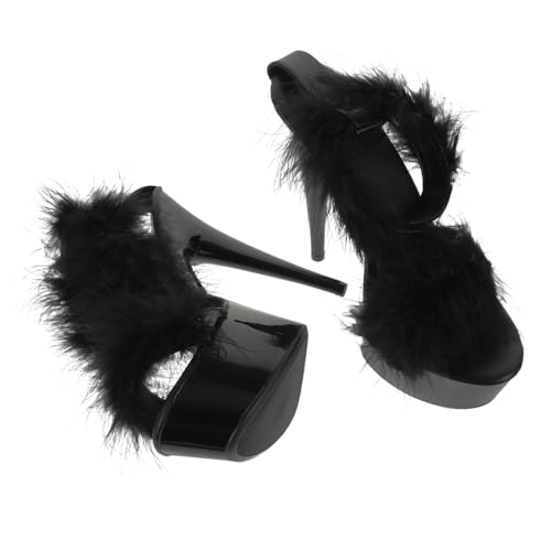 Ipetboom Damen Sandaletten mit Hohem Absatz Langlebige Wasserdichte Plateau schuhe Stilvolle High Heels Feine Verarbeitung Sommer slipper für Frauen Schwarz von Ipetboom
