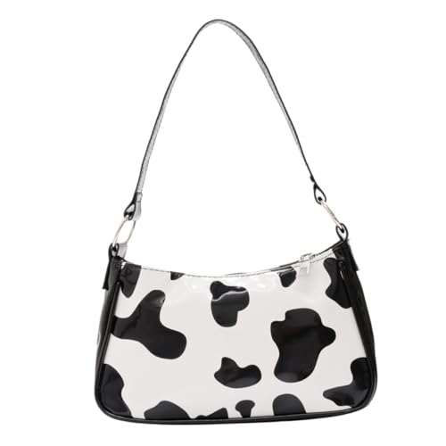 Ipetboom Damen Schultertasche Kuhmuster Vintage Messenger Bag Mittelgroß Retro Handtasche für Alltag und Business Crossbody Bag mit Robustem Material und Stilvollem Design von Ipetboom