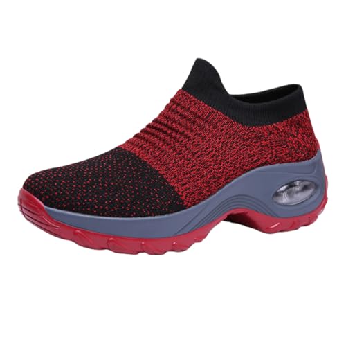 Ipetboom Damen Sneaker mit Dicker Sohle Atmungsaktive Freizeitschuhe Leichte Bequeme Sportschuhe mit Luftpolster Laufschuhe für Alltag und Walking rutschfest und Langlebig von Ipetboom