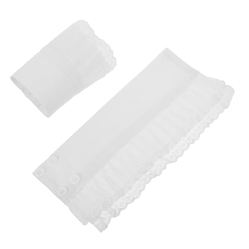 Ipetboom Damen Spitze Fake Ärmel Manschetten Abnehmbare Spitzenblenden für Blusen und Kleider Elegant Verziert Einfach Anzulegen Wiederverwendbar Weiß von Ipetboom