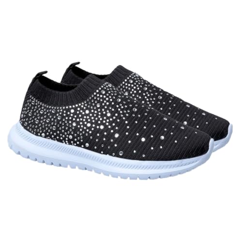 Ipetboom Damen Sportschuhe mit Stabilem Absatz Atmungsaktive Strapazierfähige Sneaker rutschfeste Sohlen Leichtes Textilmaterial Bequeme Freizeitschuhe für Frühling und Alltag von Ipetboom