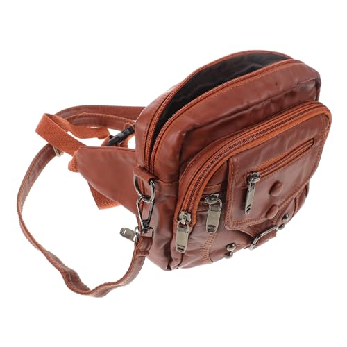 Ipetboom Damen Umhängetasche PU Crossbody Bag Große Kapazität Vielseitig Tragbar Leichte Schultertasche mit Mehreren Fächern für Arbeit und Reisen Braun von Ipetboom