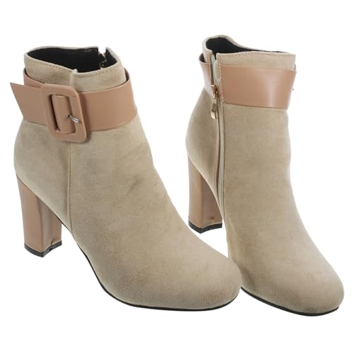 Ipetboom Damen Winter Ankle Boots Chunky High Heels Kurzstiefel Warm Elegant Mode Party Schuhe von Ipetboom