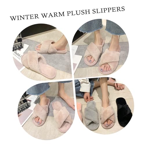 Ipetboom Damen Winter Hausschuhe Plüsch Warm Rutschfest Angenehm Leicht Atmungsaktiv Ergonomisch Flauschige Slippers für Zuhause Herbst und Winter von Ipetboom