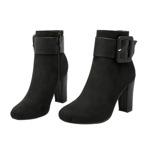 Ipetboom Damen Winter Stiefeletten mit Chunky High Heels Schwarze Ankle Boots Rutschfeste Absatzschuhe für Herbst und Party Modisch und Warm Ipetboom Damen Winter Stiefeletten mit Chunky High Heels Schwarze Ankle Boots Rutschfeste Absatzschuhe für Herbst und Party Modisch und Warm von Ipetboom