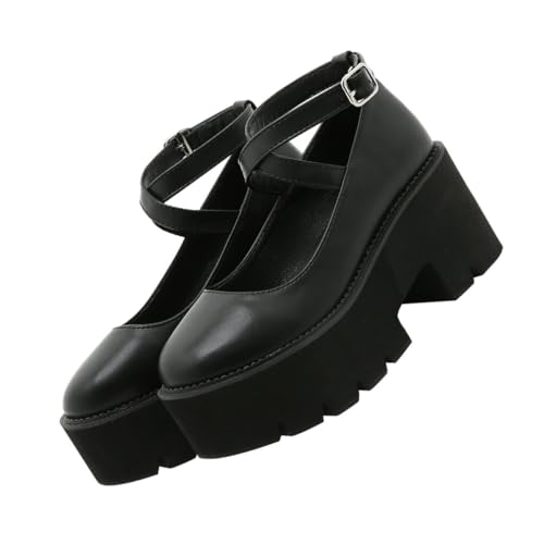 Ipetboom Damensandalen mit Dicker Sohle Schwarzer Pu oberfläche Komfortablem Weichem Material und Gekreuztem Riemen Atmungsaktiv Rutschfest für Sommerlichen Alltag und Partys von Ipetboom