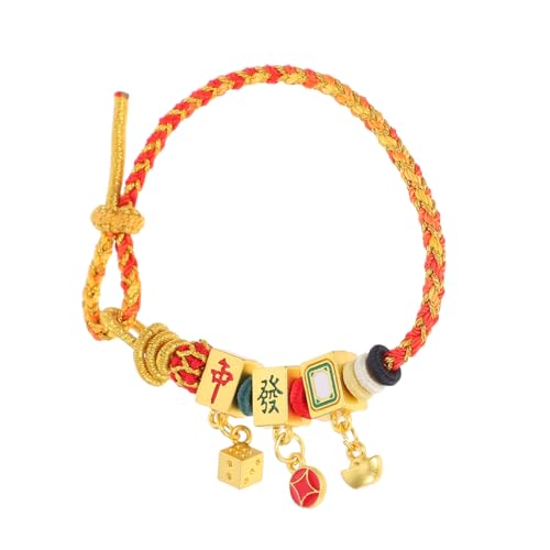 Ipetboom Dehnbares Mahjong-armband: Mahjong-stein-accessoire, Geflochtenes Armband Im Chinesischen Stil, Glücksschmuck Für Männer Und Frauen, Verstellbare Kette von Ipetboom