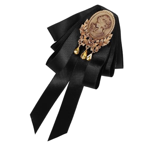 Ipetboom Dekorative Stoffbrosche Schleife Damen Anstecknadel Vintage Kragen Pin für Kleidung Stabile Legierung und Textil Einfach zu Tragen Vielseitig für Hemd Kleid Bluse Geeignet von Ipetboom