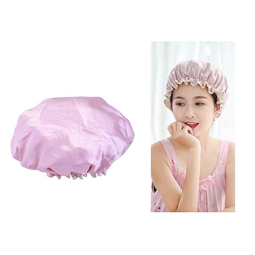 Ipetboom Doppelschichtige Wasserdichte Duschhaube Für Und Duschen Kopfschutz Rosa Für Gesichtspflege Und Bad Für Frauen Und Beauty-salons von Ipetboom