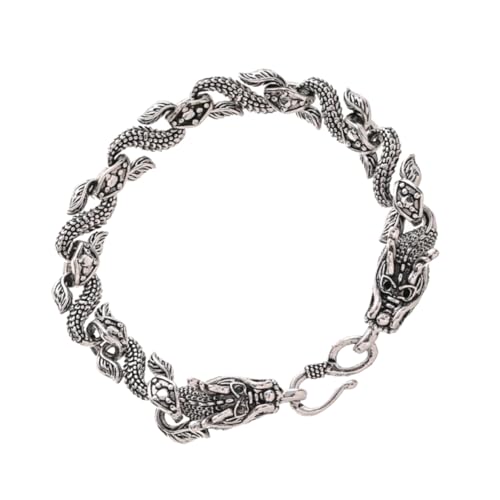 Ipetboom Drachenarmband Herren Metallarmband mit Doppeldrachenkopf Vintage Bettelarmband Modisches Schmuckaccessoire für Männer für Partys und Freizeit von Ipetboom