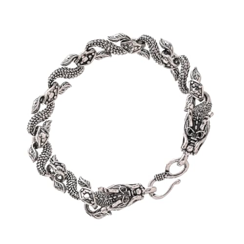 Ipetboom Doppeltes Drachenkopf Armband für Herren Modisches Charm Schmuckstück aus Robustem Metall Komfortabel und Hautfreundlich Stilvolles Accessoire für Männer und Teenager von Ipetboom