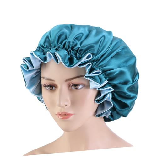 Ipetboom Doppellagige Satin Schlafhaube Für Frauen Runde Große Mütze Nachtschlafmütze Aus Satin Schönheitsmütze Für Damen Platz Zum Schlafen von Ipetboom