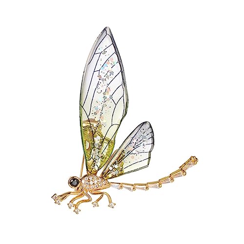 Ipetboom Drachenfliegen Brosche für Damen Transparente Brosche mit Zirkonia Modisches Accessoire für Kleidung Taschen von Ipetboom