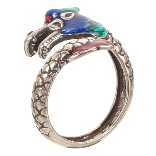 Ipetboom Drachenring Metallring Verstellbarer Damenring Offener Ring Für Finger Herren Schmuck Ringdekoration von Ipetboom
