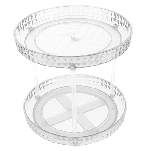 Ipetboom Drehbares Rundes Kosmetik Organizer Tablett Transparenter Lagiger Parfüm und Make Up Aufbewahrungsständer Großer Kapazität Stabiler Kosmetikschrank für Badezimmer und Schreibtisch von Ipetboom