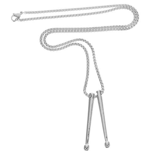 Ipetboom Drumstick Anhänger Halskette Damen Schmuck aus Langlebigem Metall Silberfarbene Kette mit Kreativem Trommelstock Design Vielseitig Kombinierbar und Rostbeständig von Ipetboom