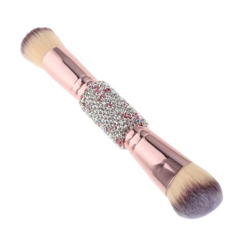 Ipetboom Dual-ended Make-up Pinsel mit Weichen Borsten und Funkelndem Strassgriff Vielseitig für Foundation Puder und Modellierung Sanft zur Haut Professionelles Beauty-tool für Damen von Ipetboom