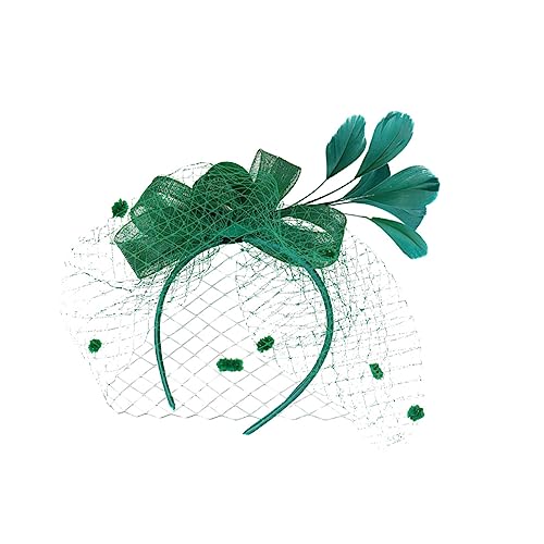 Ipetboom Dunkelgrüner Fascinator Haarband Party-kopfschmuck Für Frauen Netzblume Perfekt Für Braut- Und Feiertagsveranstaltungen von Ipetboom