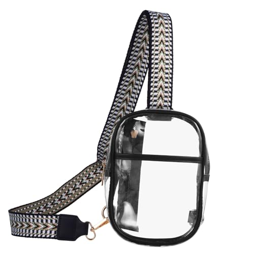 Ipetboom Durchsichtige Crossbody Tasche Transparente TPU Gürteltasche Für Damen wasserdichte Brusttasche Mit Verstellbarem Gurt Leicht Und Praktisch Für Alltag Und Reisen von Ipetboom