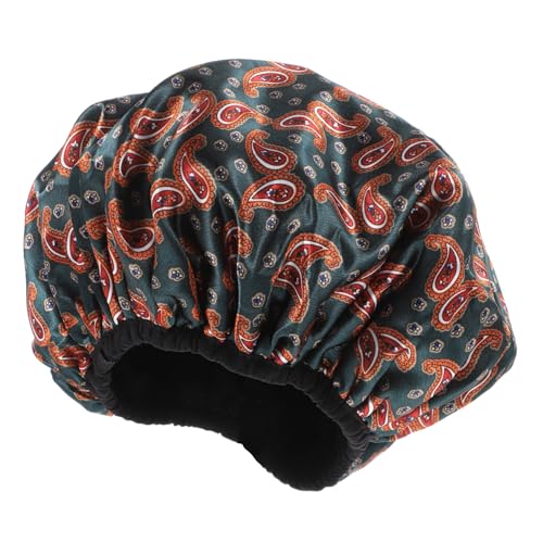 Ipetboom Atmungsaktive Badekappe Wasserdichte Haarschutzkappe Für Damen Und Herren Elastische Duschhaube Trocknend Und Pflegend Für Make-up Spa Und Schlaf Mit Cashew-blumen von Ipetboom