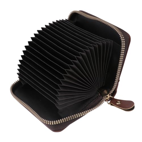 Ipetboom Echtleder RFID Geldbörse Herren Damen mit Antimagnetischem Schutz Großes Kartenetui mit Münzfach und Fächer für Bankkarten und Ausweise Kaffeefarben von Ipetboom