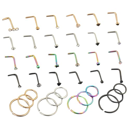Ipetboom Edelstahl Fake Nose Ring Teilig Verstellbar Hautfreundlich Schmuck Nasenpiercing Alternative für Damen Mädchen Modisch Leicht Kombinierbar von Ipetboom