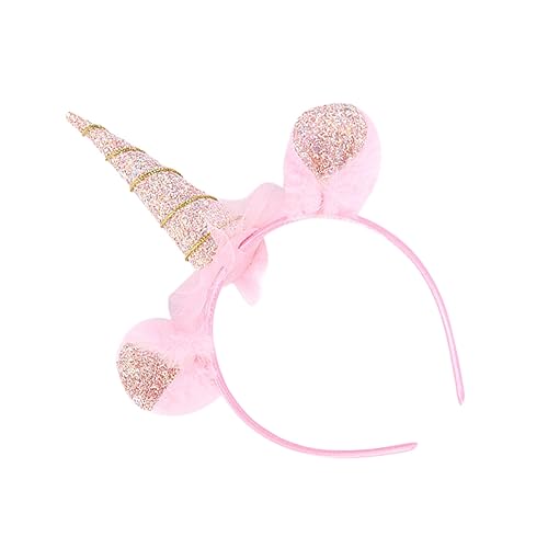 Ipetboom Einhorn Haarreif Party Haarschmuck Glitzerndes Stirnband Bunte Kopfbedeckung für Geburtstag Halloween Cosplay Bühnenauftritte Leicht und Komfortabel von Ipetboom